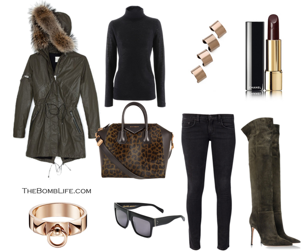 claire-sulmers-the-bomb-life-lust-list-gianvito-rossi-over-the-knee-boots-sam-hooded-park-givenchy-leopard-bag-margiela-knuckle-duster-set-celine-sunglasses-hermes-bracelet