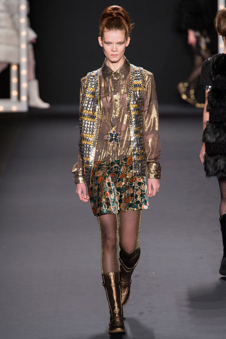 An Anna Sui Metallic Chiffon Jacquard and Burnout Velvet Dress, Vintage Cap, and Michael Kors Booties fall 2013 claire sulmers fashion bomb daily bomb life
