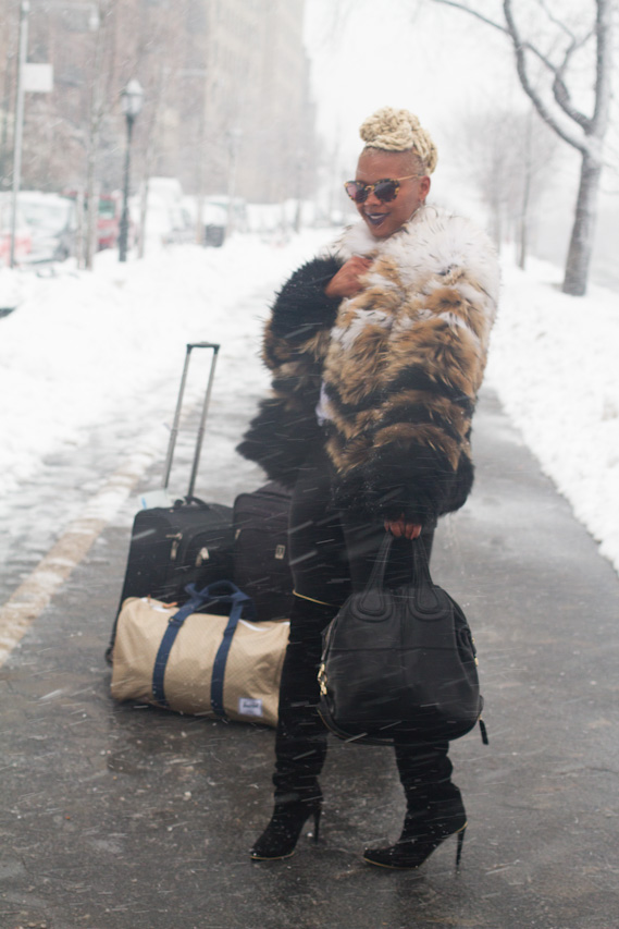 CLAIRE SULMERS fashion bomb daily the bomb life theory coat balmain thigh high boots givenchy nightingale blogger