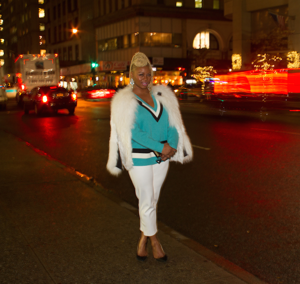 0 claire sulmers the bomb life A Jonathan Saunders Leanne Merino Sweater, Topshop White Pants, and Jimmy Choo Anouk Pumps topshop earrings dreadlock lock hairstyle blogger