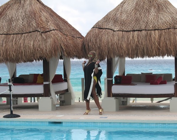 9 Mexico Style Diary- A Lisa Marie Fernandez Terry Cloth Cover Up and Giuseppe Zanotti Gold Mules